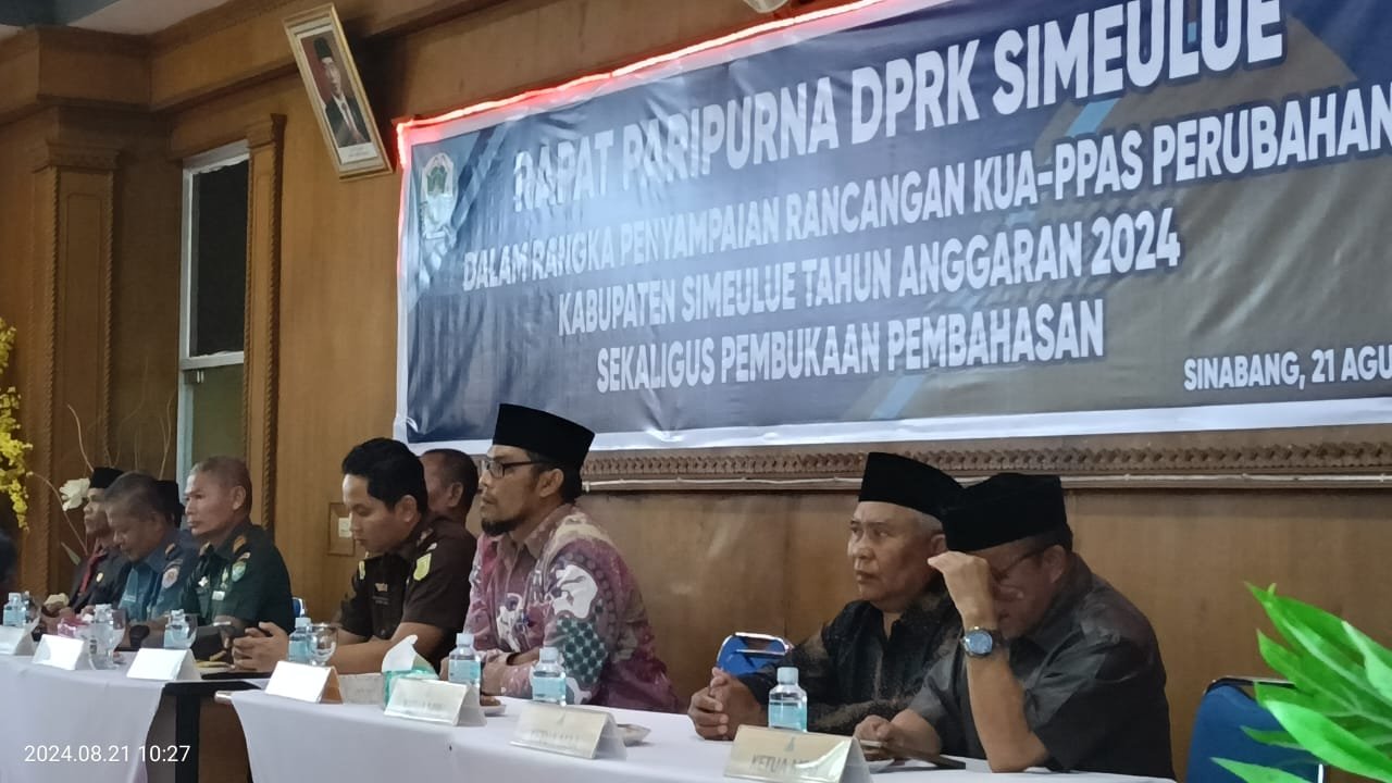 Abi Nas Hadiri Rapat Paripurna DPRK Simeulue: Pembahasan Rancangan KUA dan Perubahan Anggaran Tahun 2024