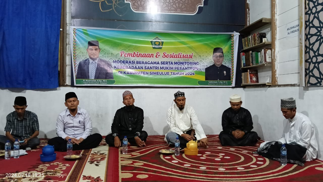 Kemenag Simeulue Gelar Sosialisasi Moderasi Beragama di Pesantren Darul Maghfirah Al-Qur’ani