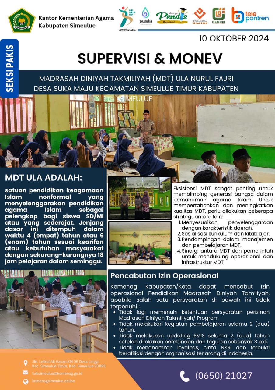Supervisi dan Monev MDT