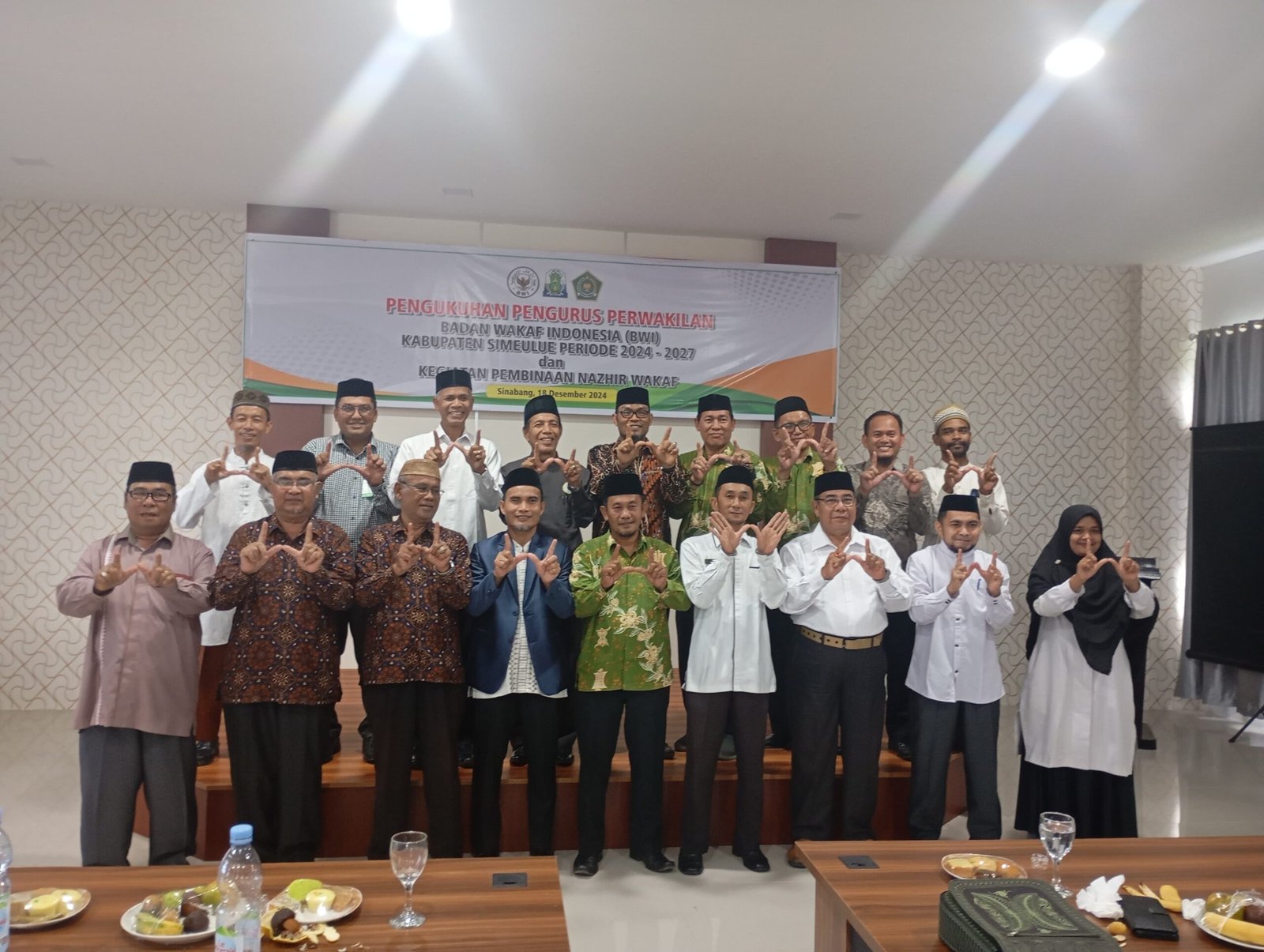 Pengukuhan Pengurus Perwakilan Badan Wakaf Indonesia Kabupaten Simeulue masa Jabatan 2024-2027