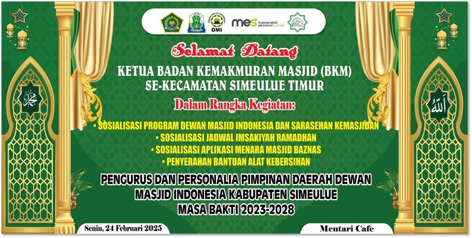 Kepala Kantor Kementerian Agama Kabupaten Simeulue diwakili oleh Plh Kasubbag TU hadiri Acara Sosialisasi yang diselenggarakan oleh Dewan Masjid Indonesia (DMI) Kabupaten Simeulue