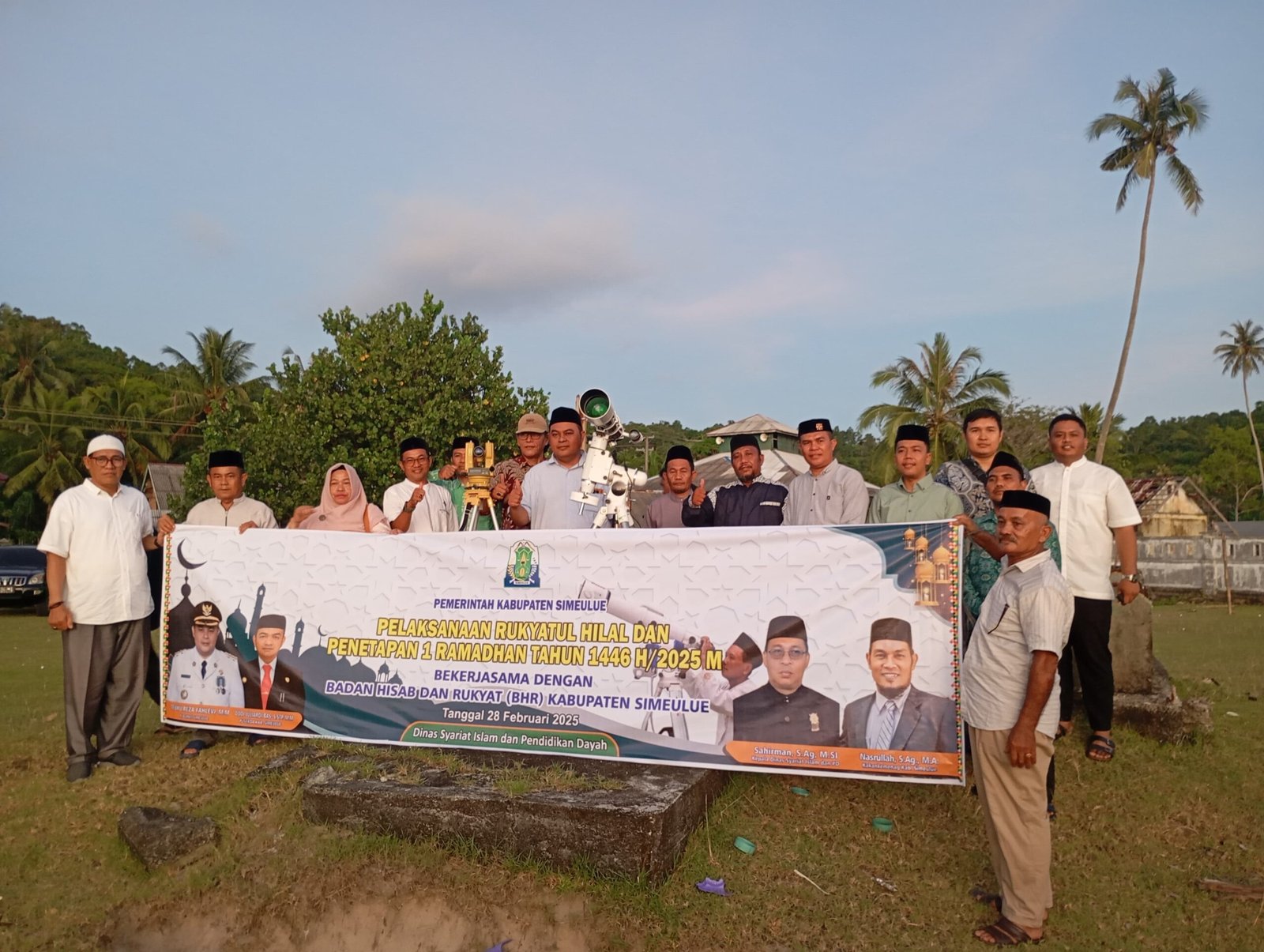 Kantor Kementerian Agama Kabupaten Simeulue Gelar Kegiatan Rukyatul Hilal Awal Ramadhan 1446 H di Desa Nancala di hadiri oleh Pj. Bupati